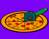 Dibuix Pizza pintat per ayman toorqui 