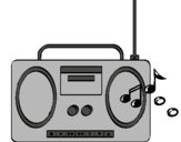 Dibuix Radio cassette 2 pintat per laia