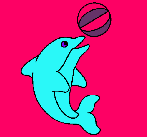 Dibuix Dofí jugant amb una pilota pintat per beniopa