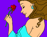 Dibuix Princesa amb una rosa pintat per Sandra s.m
