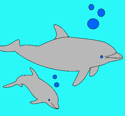 Dibuix Dofins pintat per Bella