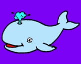Dibuix Balena expulsant aigua pintat per hwh