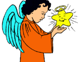 Dibuix Àngel i estrella pintat per alejandro