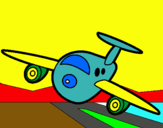 Dibuix Avió aterrant  pintat per tomeu