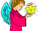 Dibuix Àngel i estrella pintat per estel.p.f
