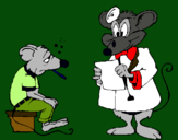 Dibuix Doctor i pacient ratolí pintat per de luis