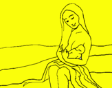 Dibuix Mare amb la seva nadó pintat per Adri