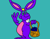Dibuix Conill amb un cistell pintat per beniopa