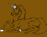 Dibuix Unicorn assentat pintat per carla campos carne