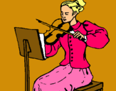 Dibuix Dama violinista pintat per facu
