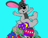 Dibuix Conill de Pasqua pintat per rula