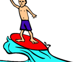 Dibuix Surfista pintat per snoopy