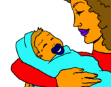 Dibuix Mare amb la seva nadó II pintat per MARTA