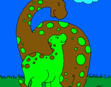 Dibuix Dinosaures pintat per marc