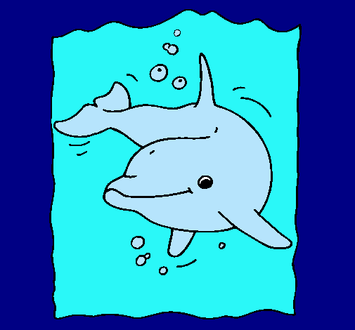 Dibuix Dofí pintat per dibuixos de dolfins
