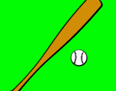 Dibuix Bat i bola de beisbol pintat per snoopy