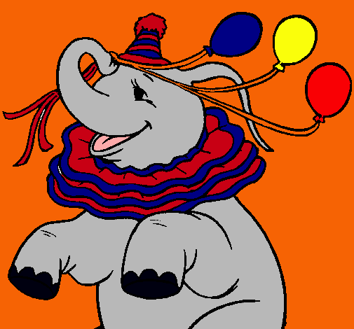 Dibuix Elefant amb 3 globus pintat per andrea solè