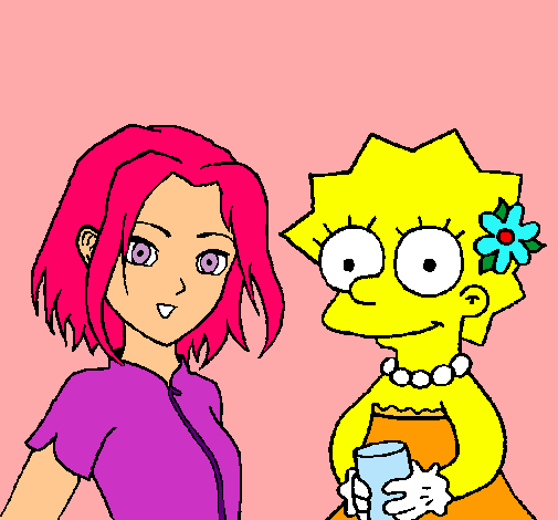 Dibuix Sakura i Lisa pintat per Marina Vadell Servera