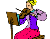 Dibuix Dama violinista pintat per lara gali