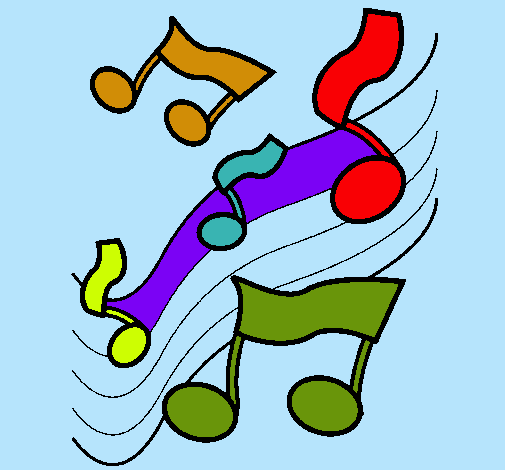Dibuix Notes en l'escala musical  pintat per nuria