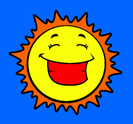 Dibuix Sol somrient pintat per sergi 