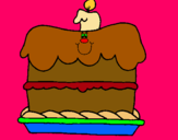 Dibuix Pastís d'aniversari pintat per pastís