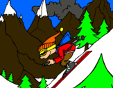 Dibuix Esquiador pintat per iraitz