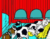 Dibuix Vacas en l'estable  pintat per Marc Palau