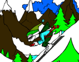 Dibuix Esquiador pintat per nuria   PANU
