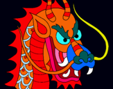 Dibuix Cap de drac pintat per isaac marin leal
