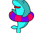 Dibuix Dofí amb flotador pintat per janabieber