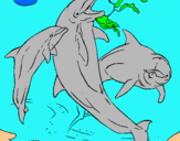 Dibuix Dofins jugant pintat per Love