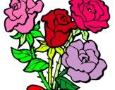 Dibuix Ram de roses pintat per beth