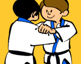 Dibuix Judo amistós pintat per Eloy López Pol