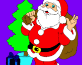 Dibuix Santa Claus i un arbre de nadal  pintat per Love