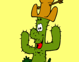 Dibuix Cactus amb barret  pintat per masde