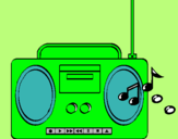 Dibuix Radio cassette 2 pintat per kelly dopdia