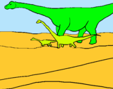 Dibuix Família de Braquiosauris pintat per Eloy López Pol