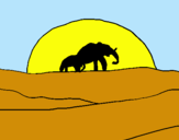Dibuix Elefant en l'alba pintat per bernat prat