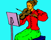 Dibuix Dama violinista pintat per JÚLIA