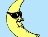 Dibuix Lluna amb ulleres de sol pintat per eloy lopez pol