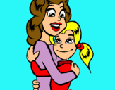Dibuix Mare i filla abraçades pintat per Draculaura