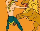 Dibuix Gladiador contra lleó pintat per Màxim