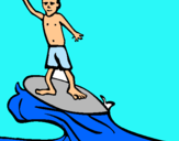 Dibuix Surfista pintat per marc
