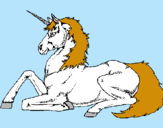 Dibuix Unicorn assentat pintat per eloy lopez pol