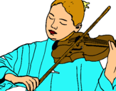 Dibuix Violinista  pintat per joel 3rb alexandre gali