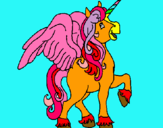 Dibuix Unicorn amb ales pintat per jana