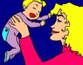 Dibuix Mare amb la seva nadó pintat per refer