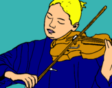 Dibuix Violinista  pintat per xenia