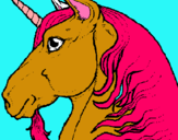 Dibuix Cap d'unicorn pintat per laura casseb teles